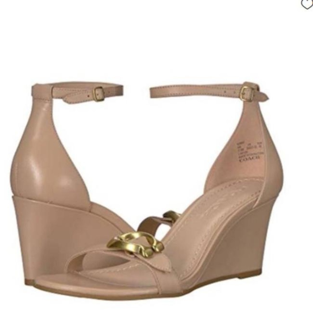 Coach Odetta Wedges tan beach wood Brand new never worn